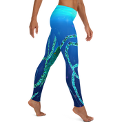 Teal Octopus Gyotaku Leggings